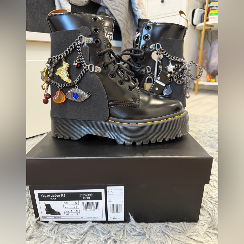 Dr. Martens x Marc Jacobs Black Vegan Jadon Boots with Charms